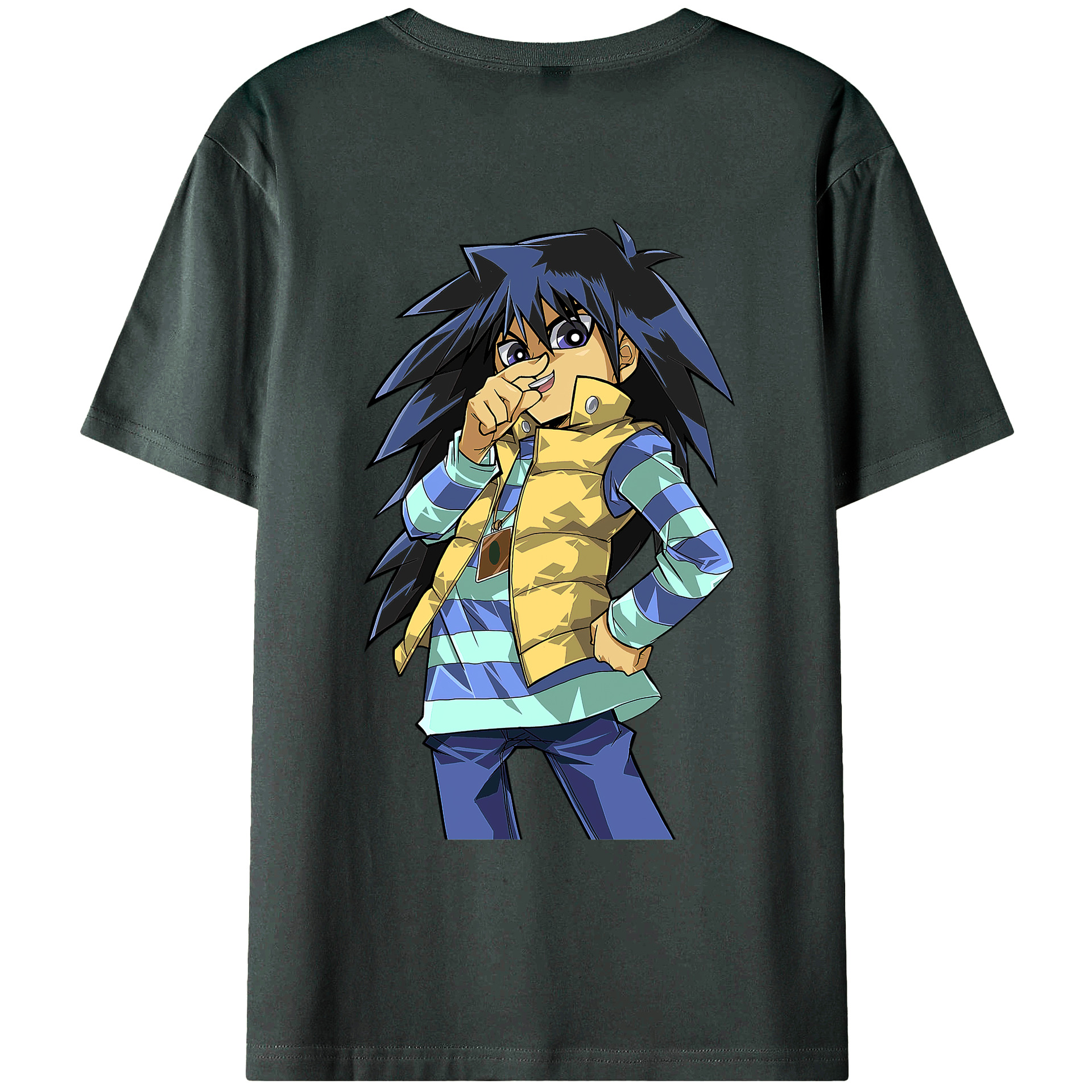 （画像用） 遊☆戯☆王 Yu-Gi-Oh! 綿100％ メンズ半袖Tシャツ（バックプリント） 通気性